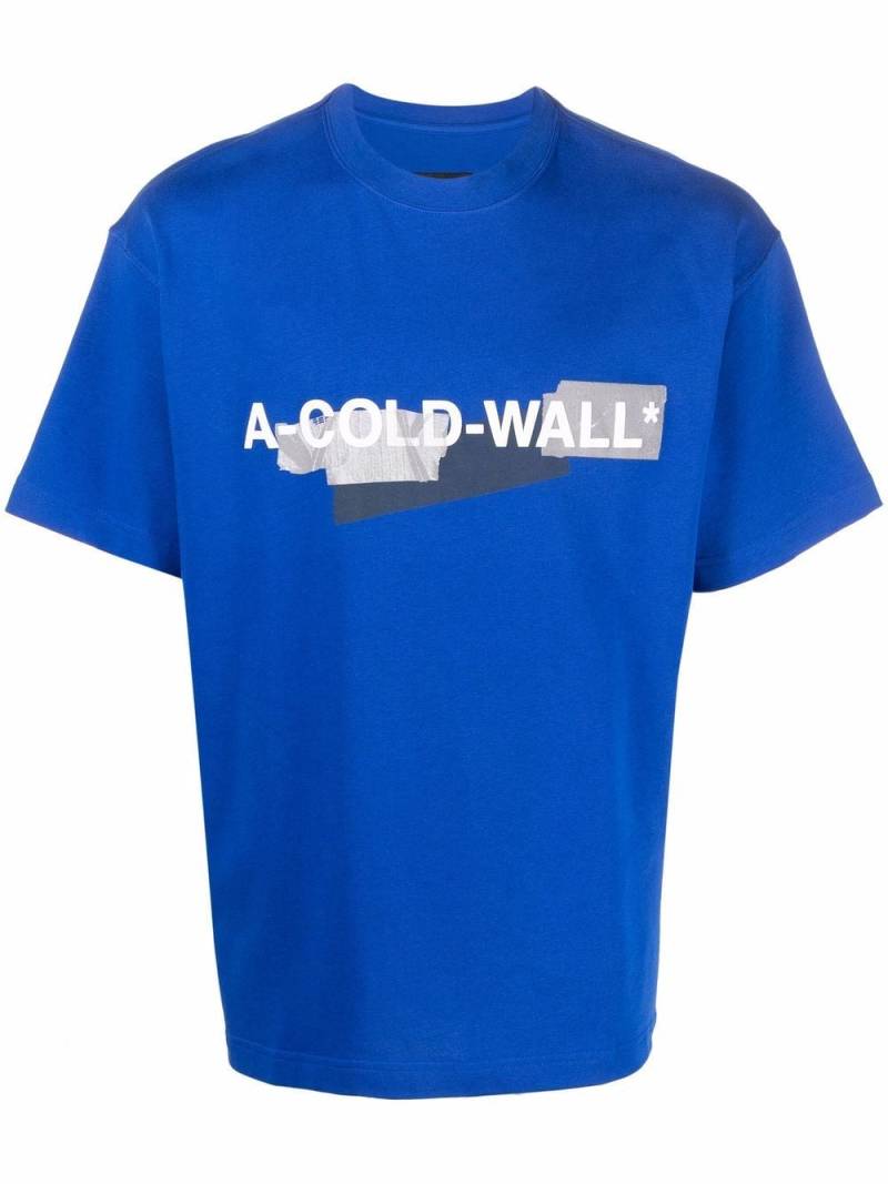 A-COLD-WALL* taped-logo T-shirt - Blue von A-COLD-WALL*