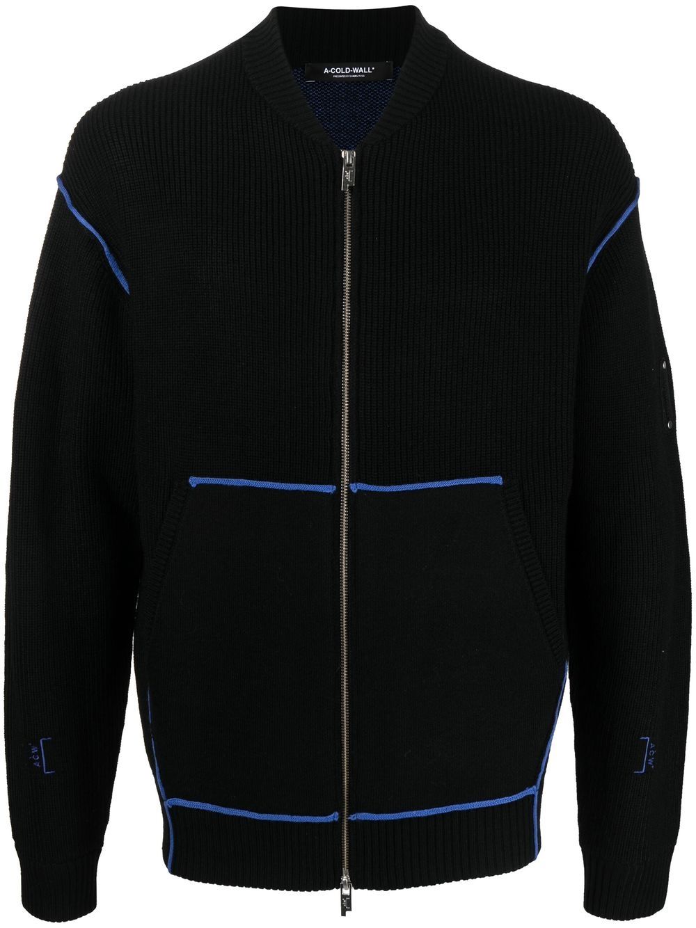 A-COLD-WALL* zip-front logo knitted jumper - Black von A-COLD-WALL*