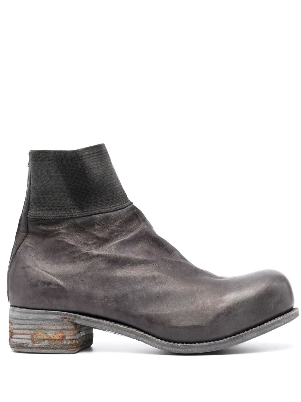A Diciannoveventitre rear-zip leather ankle boots - Grey von A Diciannoveventitre