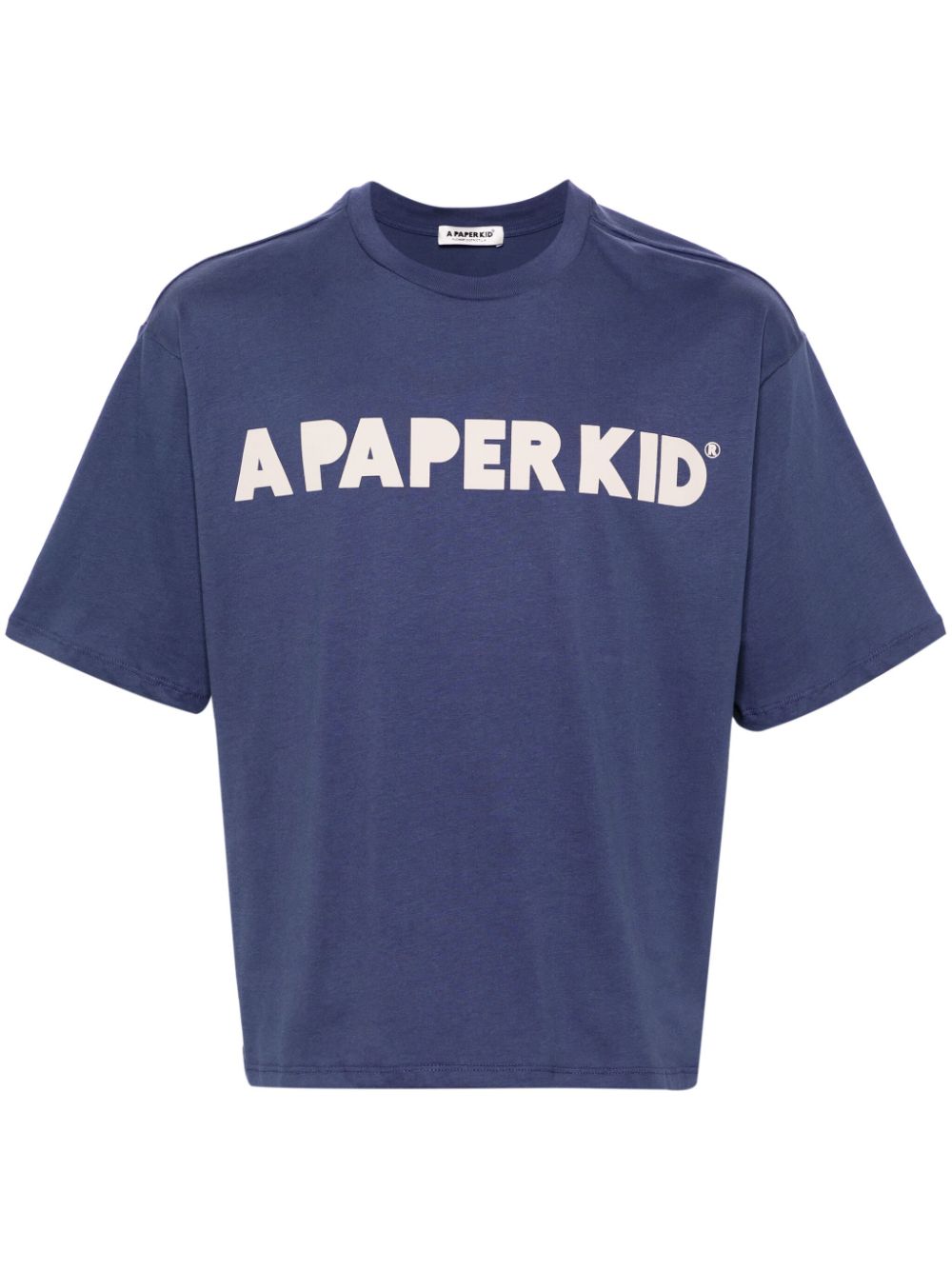 A Paper Kid logo-print cotton T-shirt - Blue von A Paper Kid