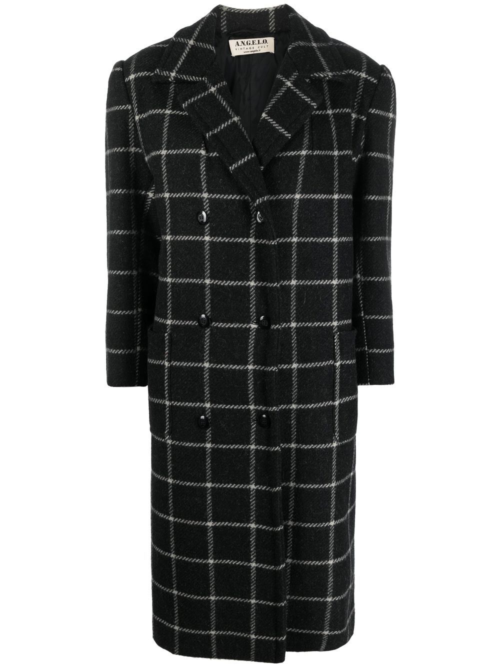 A.N.G.E.L.O. Vintage Cult 1980s checkered double-breasted coat - Black von A.N.G.E.L.O. Vintage Cult