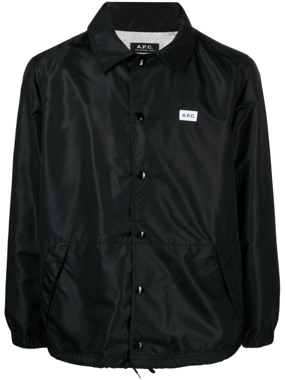 A.P.C. Aleksi logo-patch shirt jacket - Black von A.P.C.