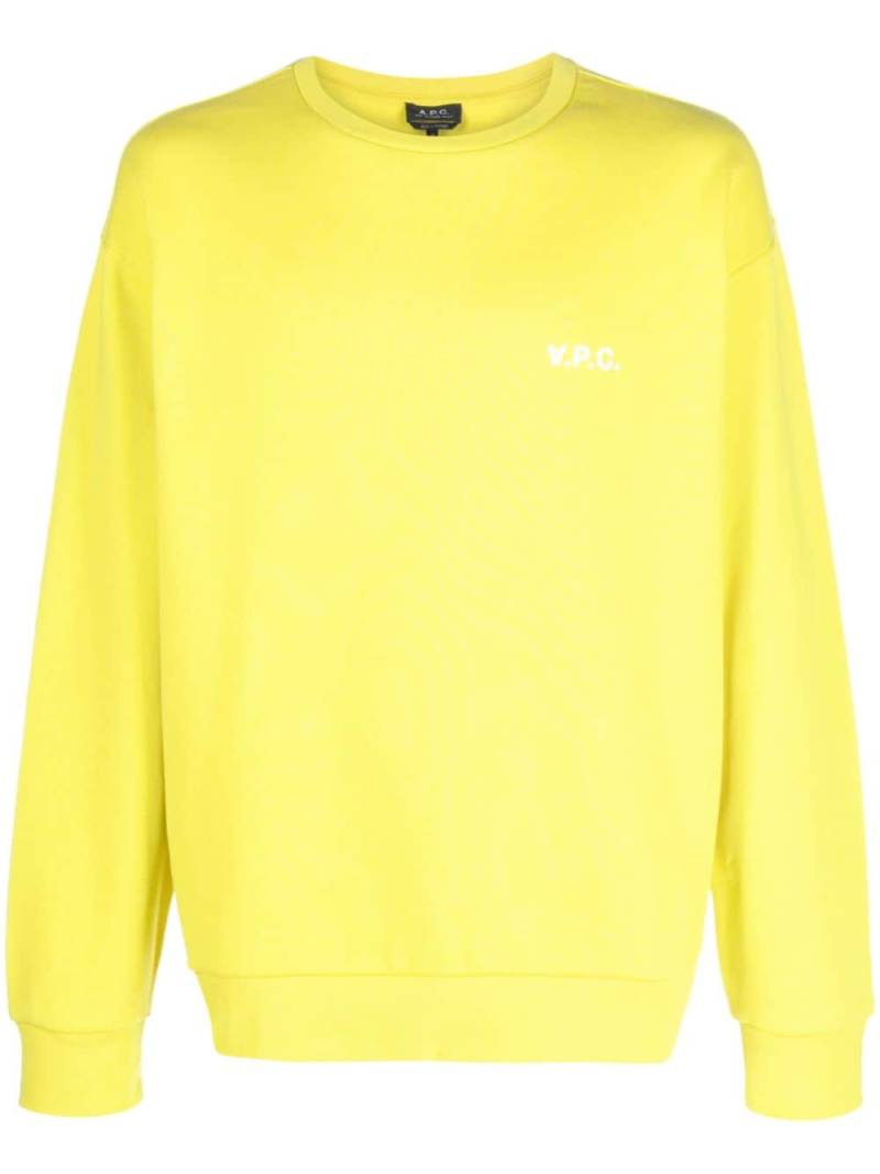 A.P.C. Clint logo-print cotton sweatshirt - Yellow von A.P.C.