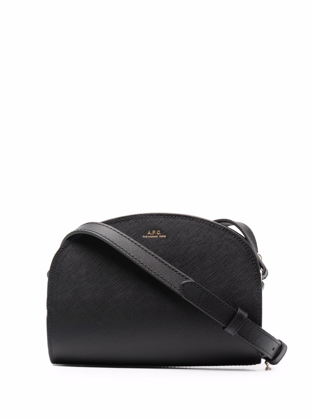 A.P.C. Demi-Lune leather shoulder bag - Black von A.P.C.