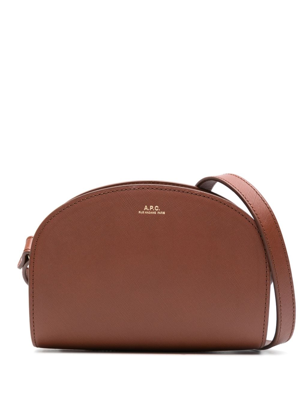 A.P.C. Demi-Lune leather shoulder bag - Brown von A.P.C.