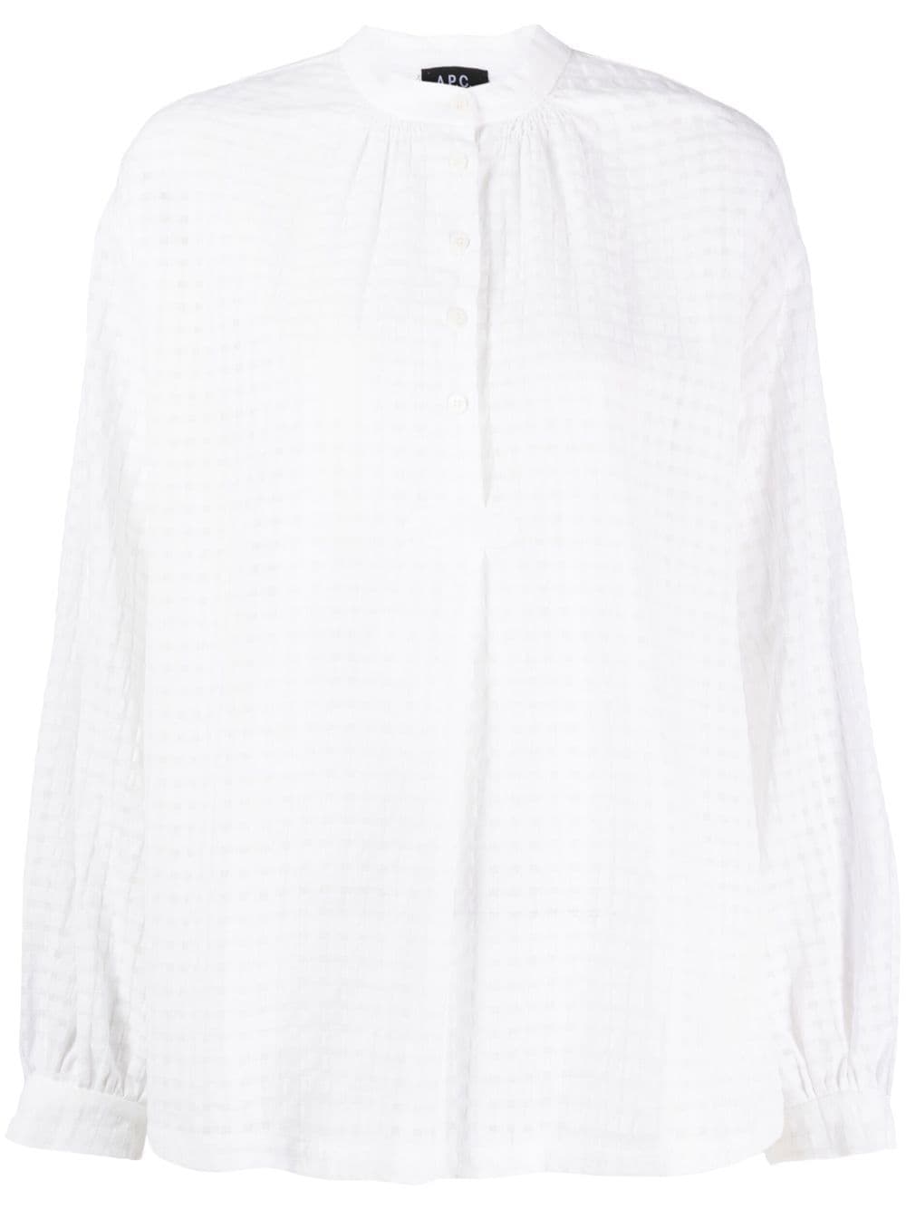 A.P.C. Flora tartan-check cotton blouse - White von A.P.C.