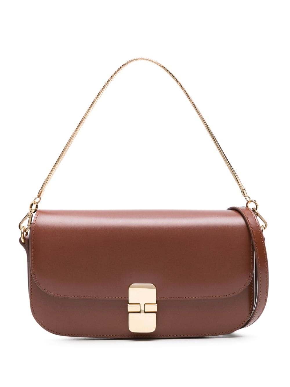 A.P.C. Grace Chaine leather clutch bag - Brown von A.P.C.