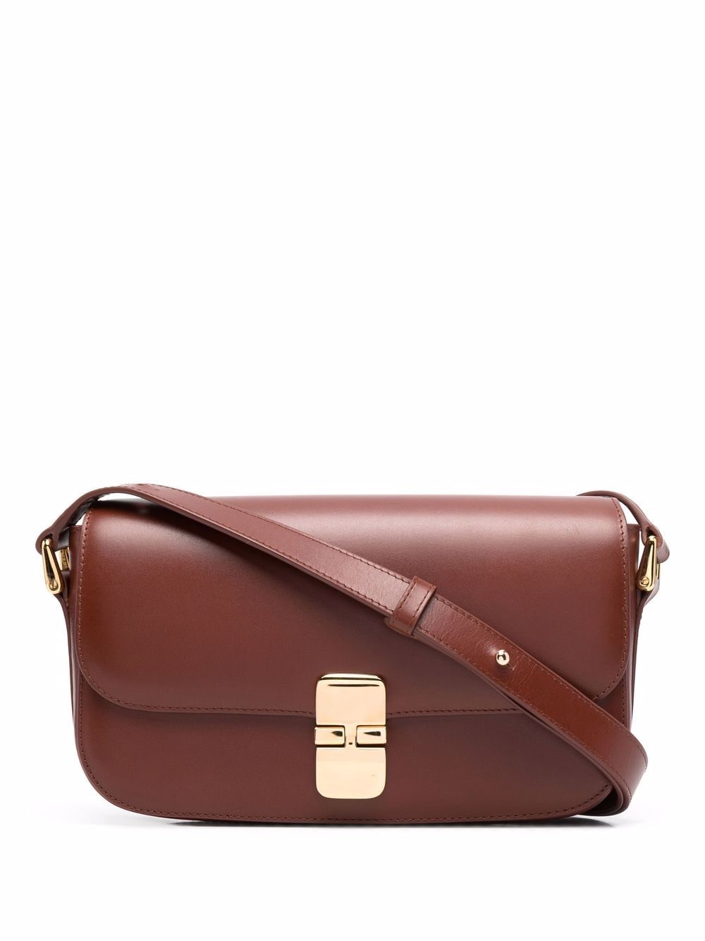 A.P.C. Grace foldover crossbody bag - Brown von A.P.C.