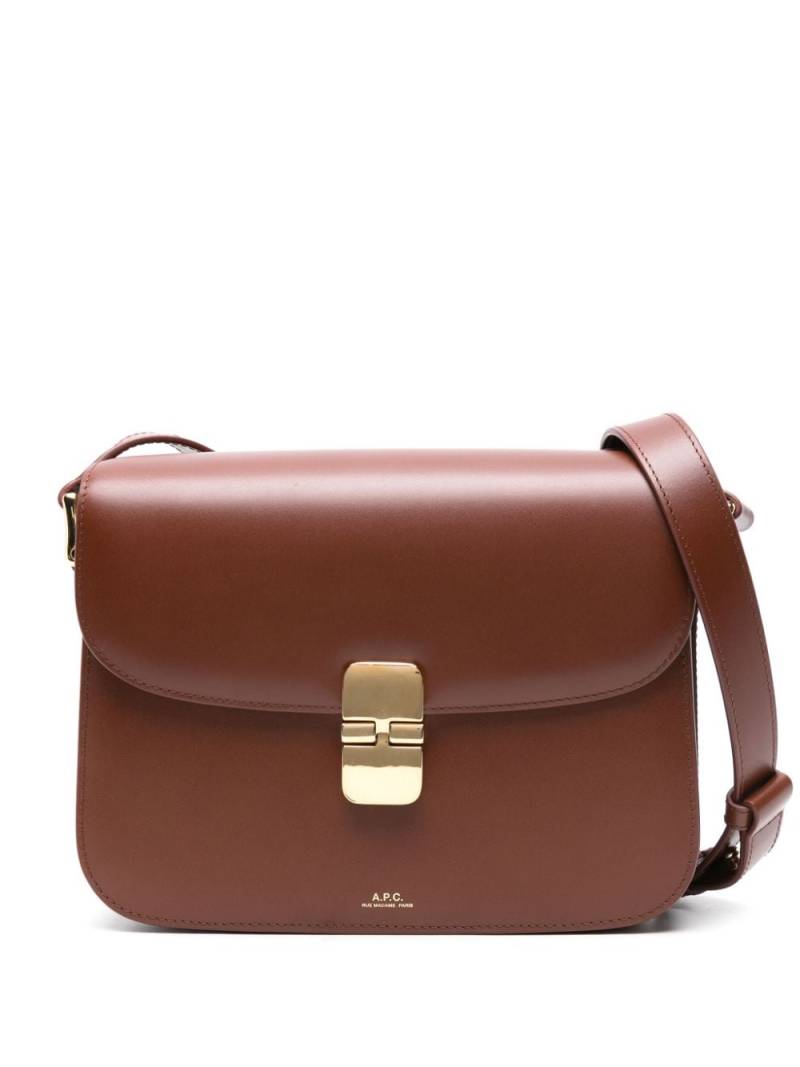 A.P.C. Grace leather crossbody bag - Brown von A.P.C.