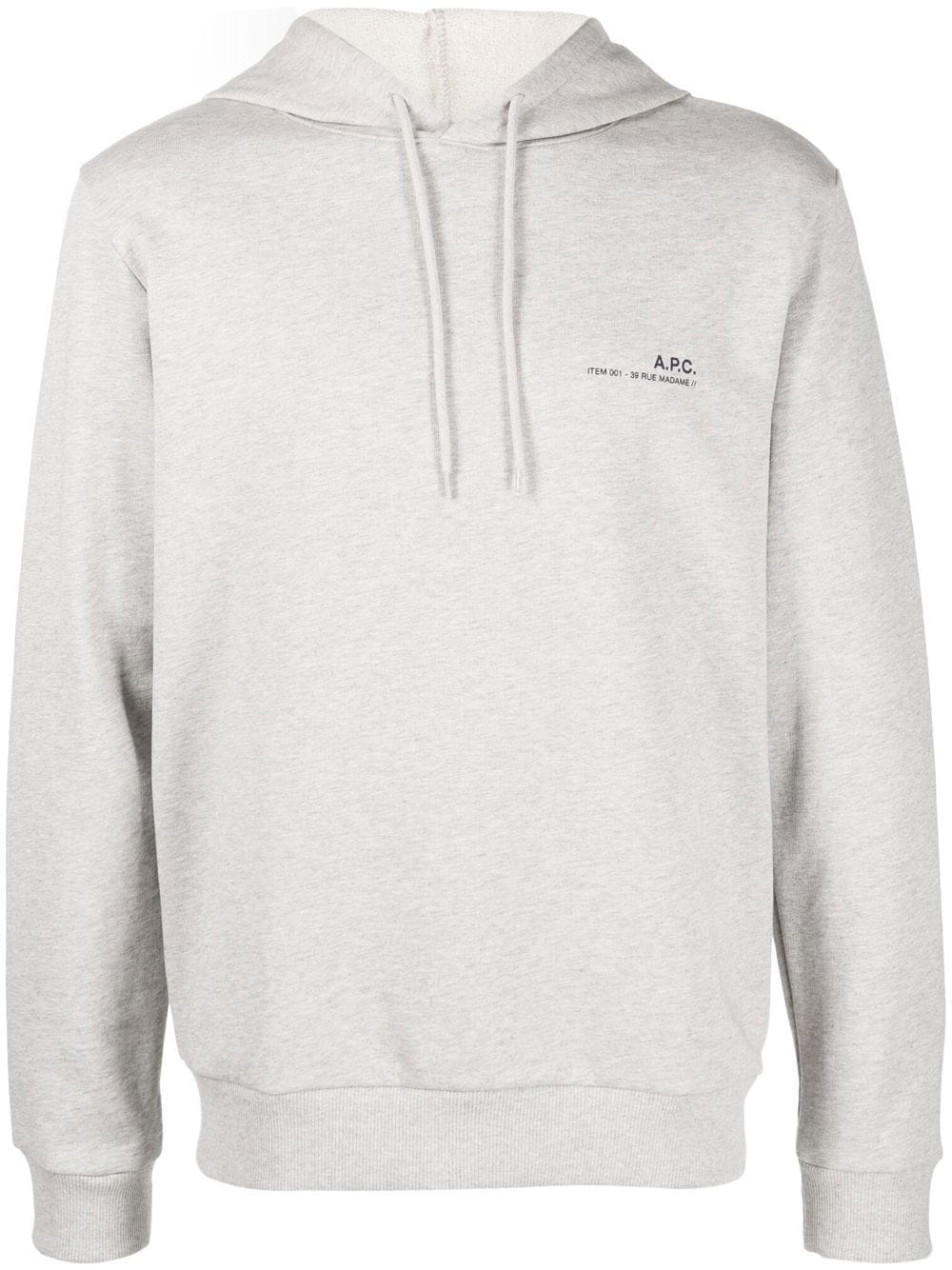 A.P.C. Item logo-print hoodie - Grey von A.P.C.