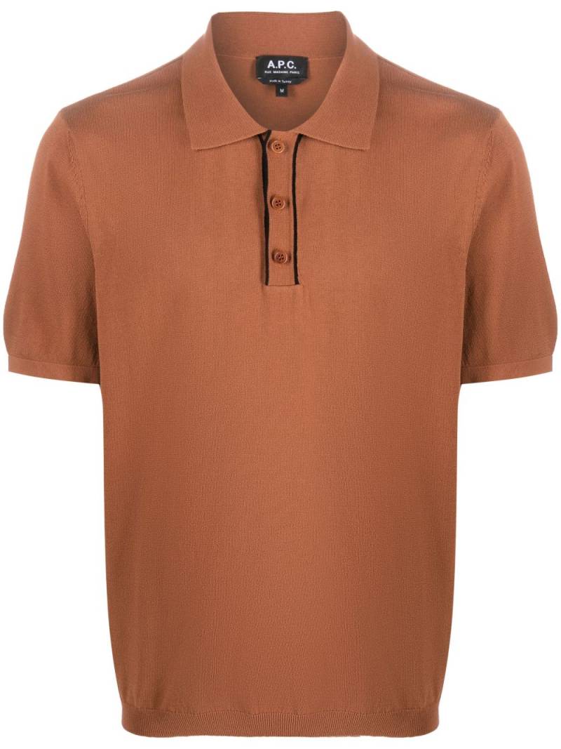 A.P.C. Jacky Pima-cotton polo shirt - Brown von A.P.C.