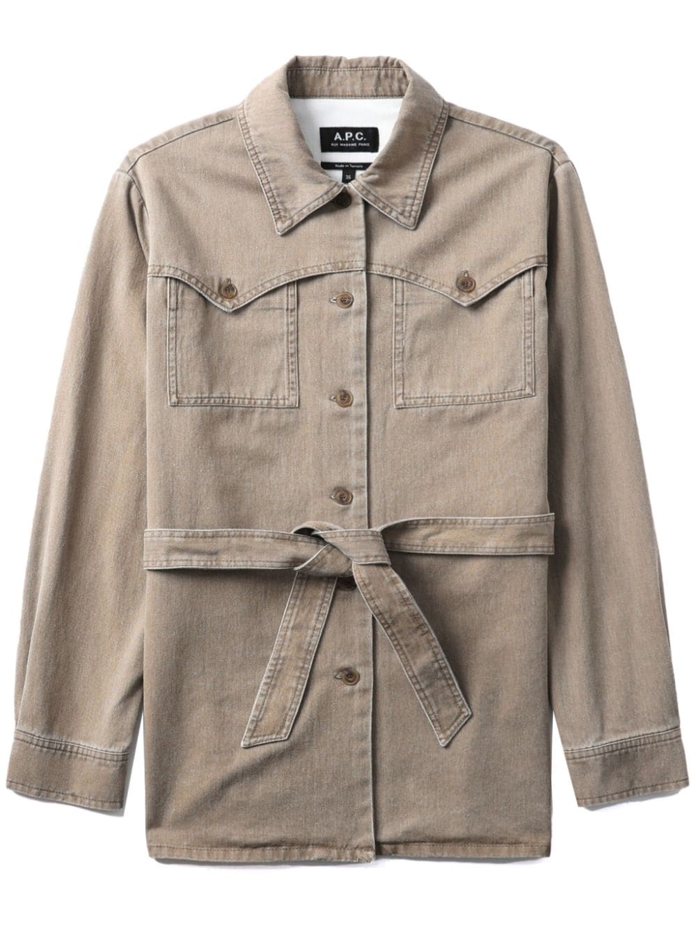 A.P.C. Joann belted cotton jacket - Neutrals von A.P.C.