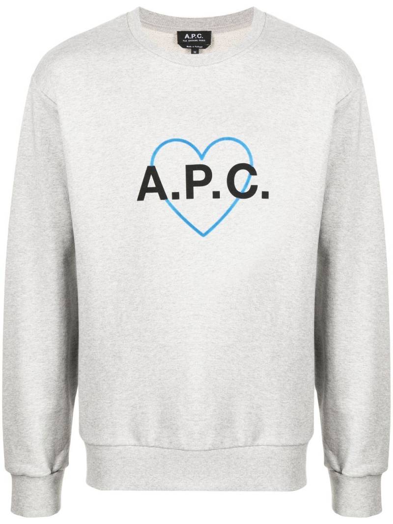 A.P.C. Jules logo-print sweatshirt - Grey von A.P.C.