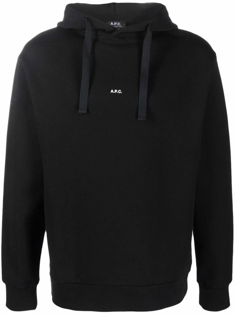 A.P.C. Larry logo-print hoodie - Black von A.P.C.