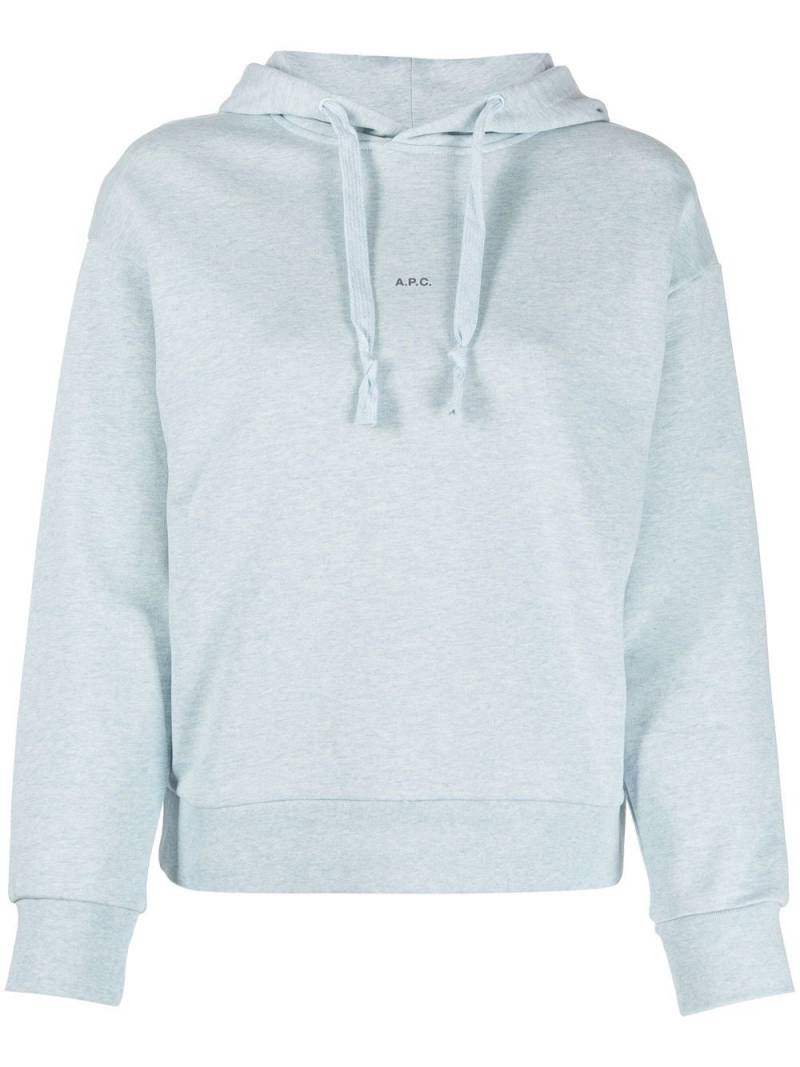 A.P.C. Larry logo-print hoodie - Blue von A.P.C.