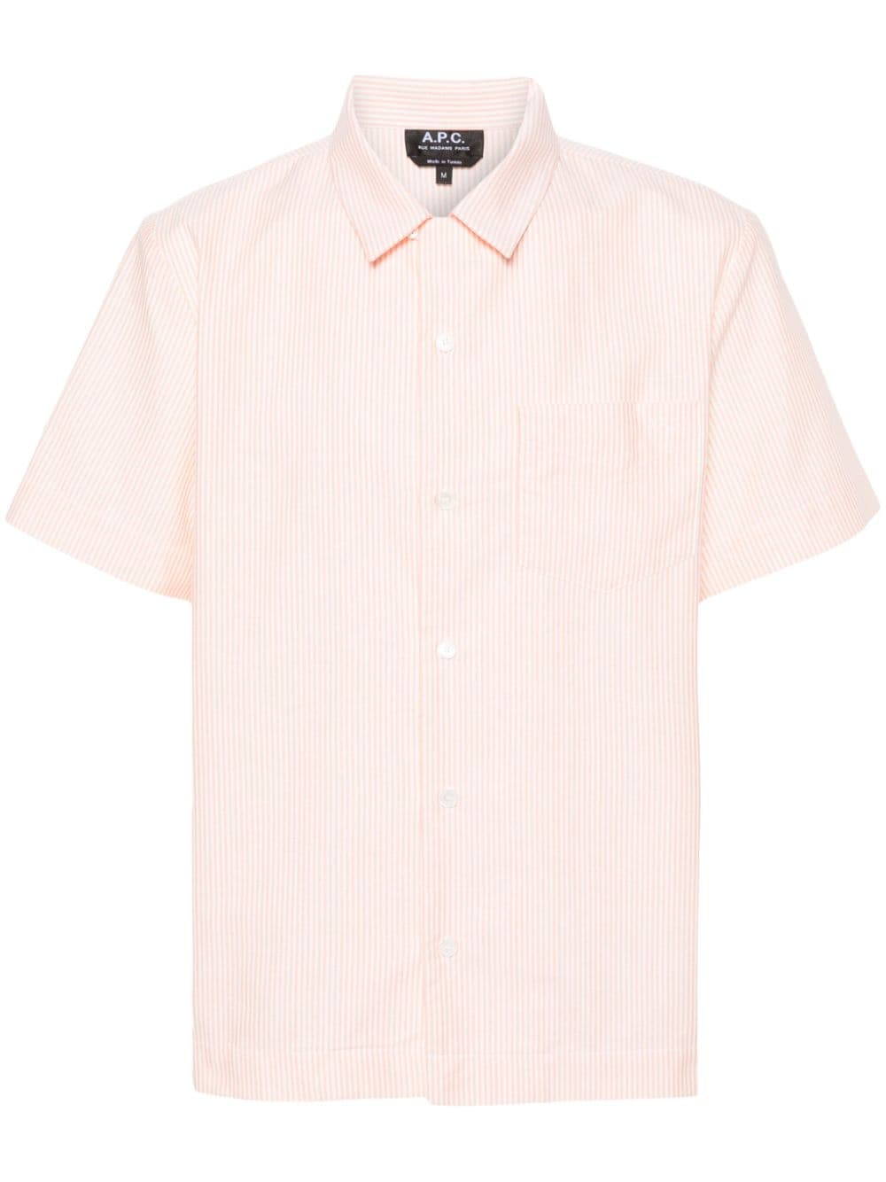 A.P.C. Lloyd striped cotton shirt - Orange von A.P.C.