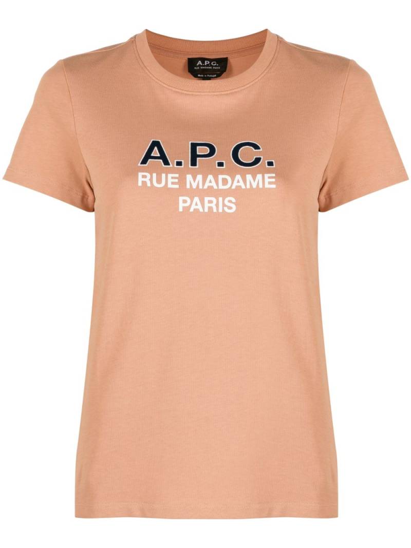 A.P.C. Madame logo-print cotton T-shirt - Pink von A.P.C.