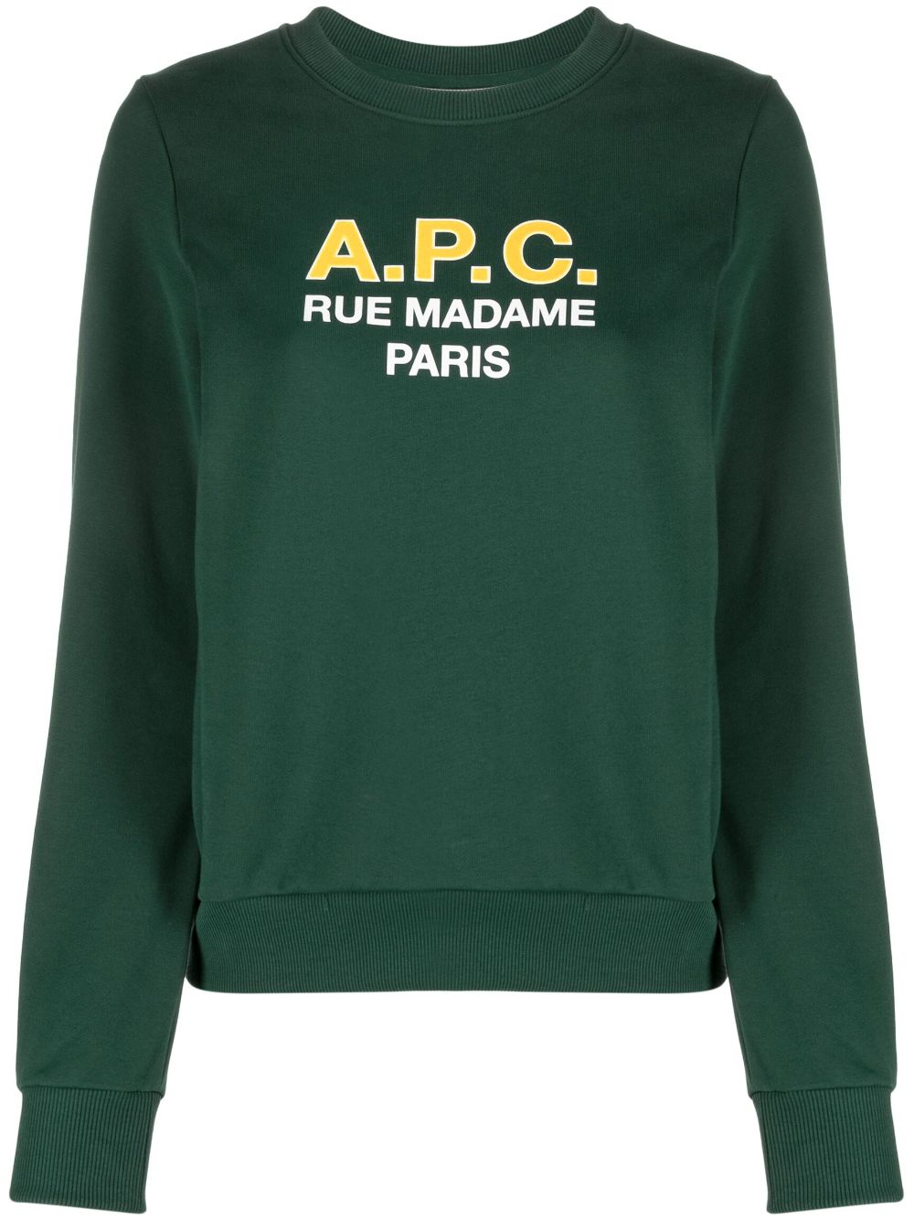 A.P.C. Madame logo-print cotton sweatshirt - Green von A.P.C.