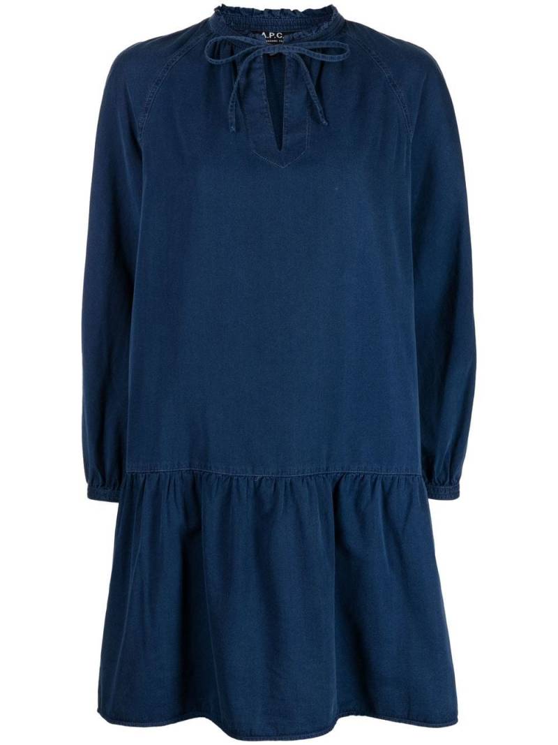 A.P.C. Natalia cotton-blend dress - Blue von A.P.C.