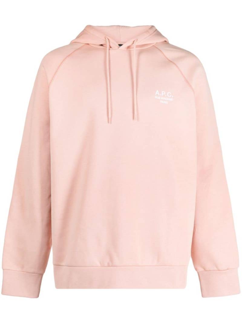 A.P.C. Oscar logo-embroidered cotton hoodie - Pink von A.P.C.