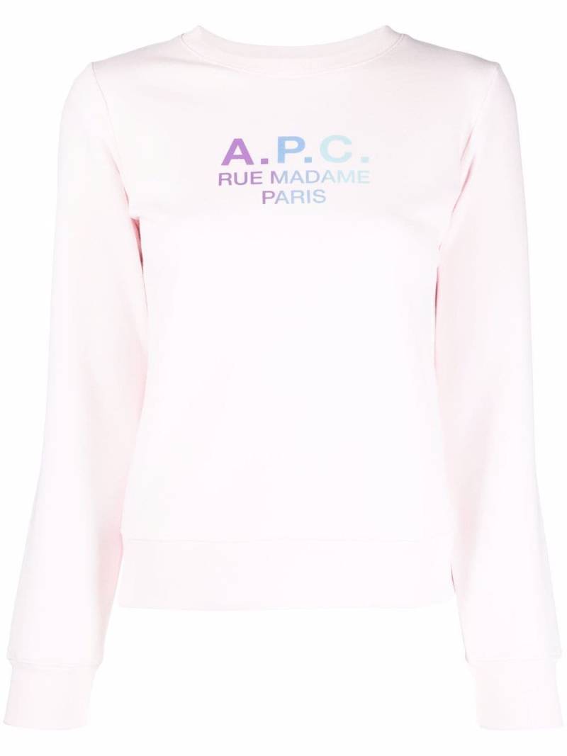 A.P.C. Rue Madame Paris cotton sweatshirt - Pink von A.P.C.