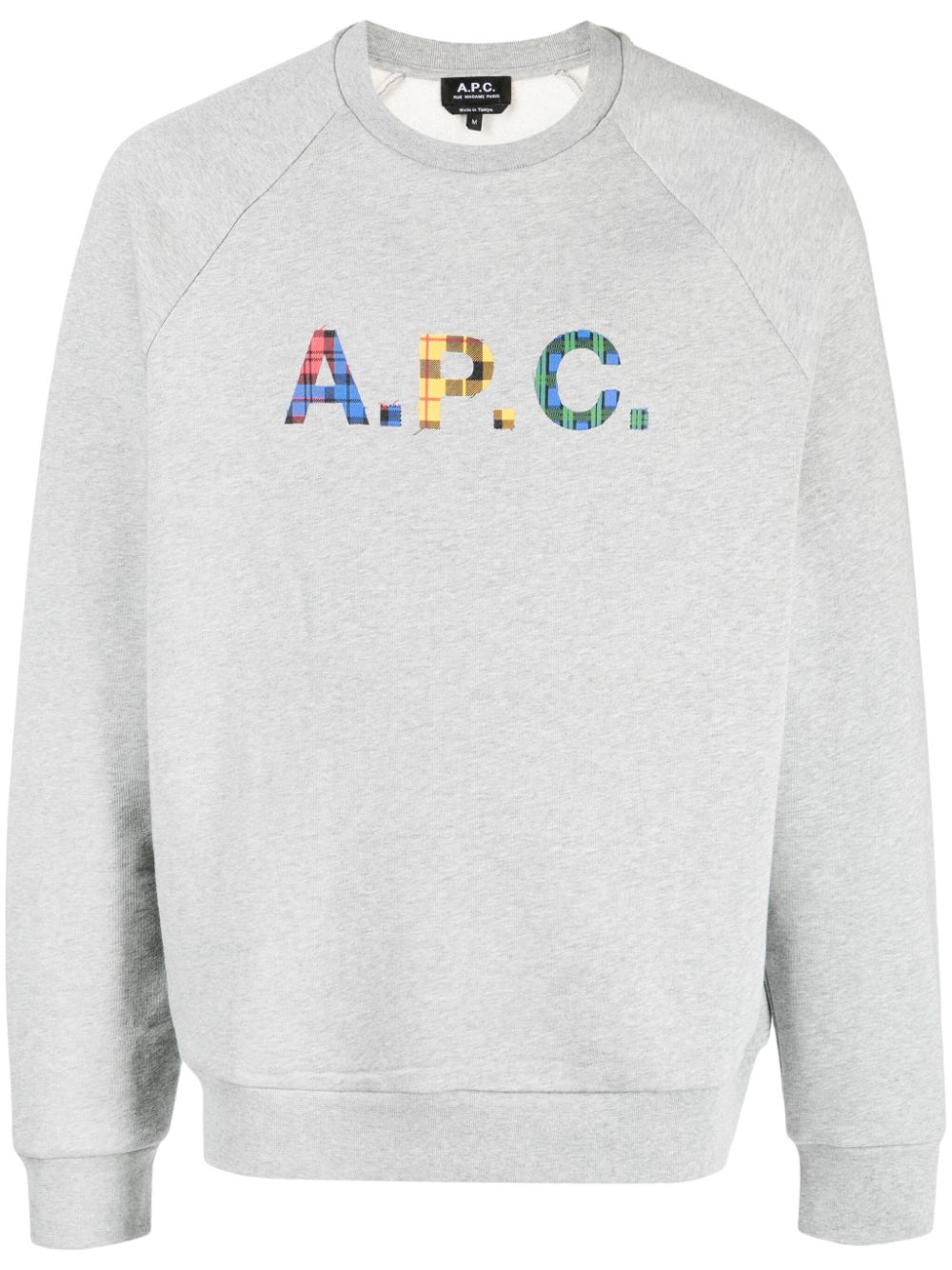 A.P.C. Shaun tartan-logo sweatshirt - Grey von A.P.C.
