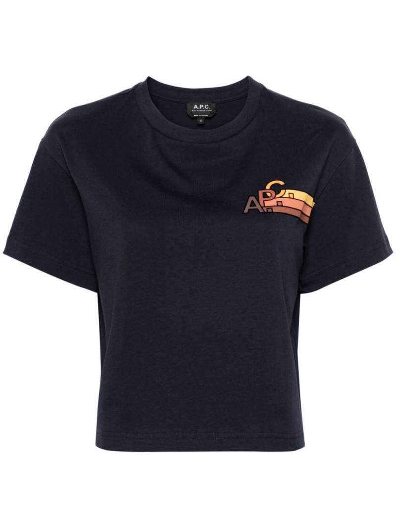 A.P.C. Sonia logo-print cotton T-shirt - Blue von A.P.C.