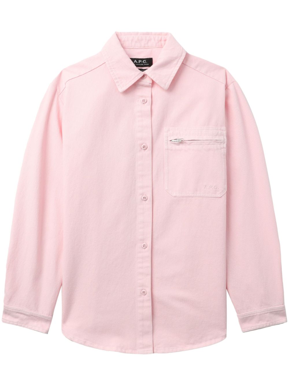 A.P.C. Tina logo-embroidered denim shirt - Pink von A.P.C.