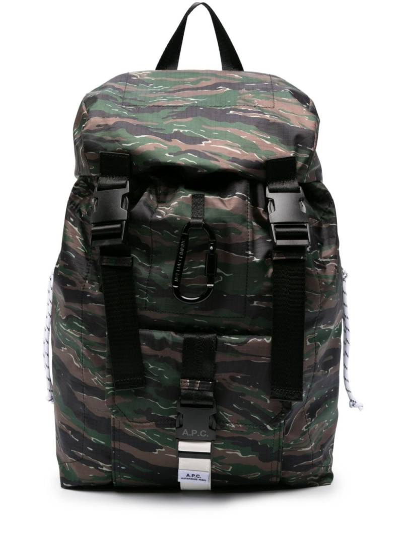 A.P.C. Trek camouflage-print backpack - Green von A.P.C.