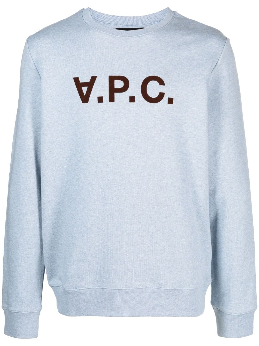 A.P.C. VPC flocked-logo cotton sweatshirt - Blue von A.P.C.