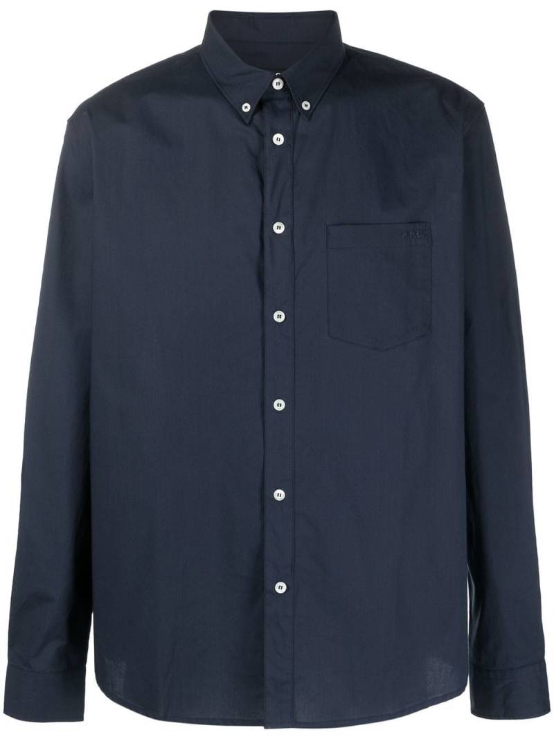 A.P.C. button-down cotton shirt - Blue von A.P.C.