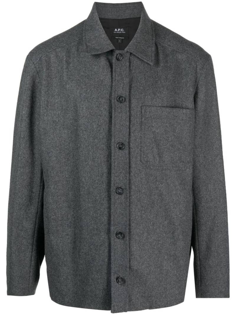 A.P.C. button-up wool-blend jacket - Grey von A.P.C.