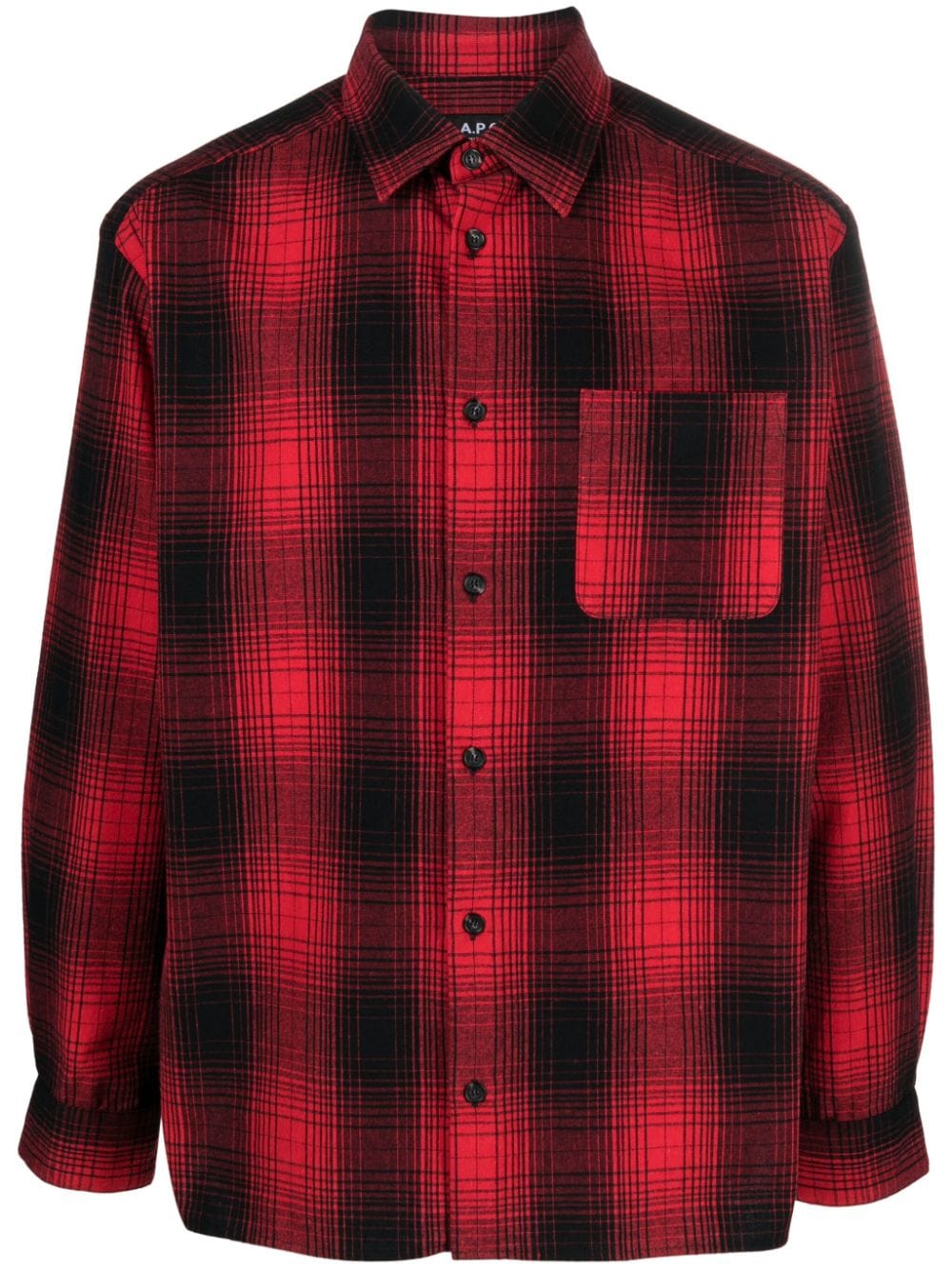 A.P.C. check-pattern cotton-blend shirt - Red von A.P.C.