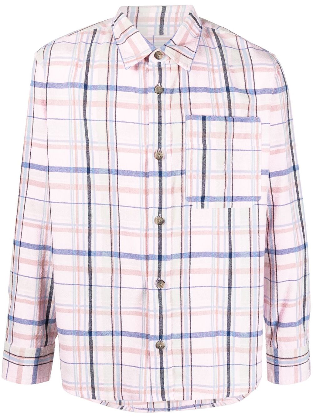 A.P.C. check-pattern long-sleeve shirt - Pink von A.P.C.