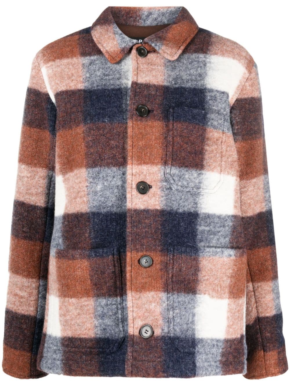 A.P.C. check-pattern shirt jacket - Pink von A.P.C.