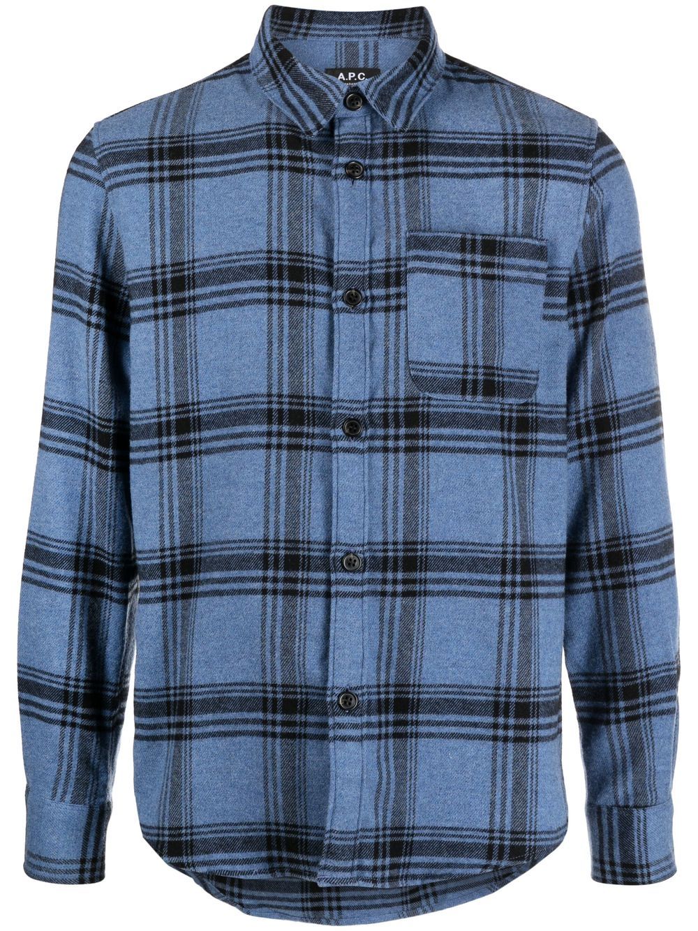 A.P.C. check-print long-sleeve shirt - Blue von A.P.C.