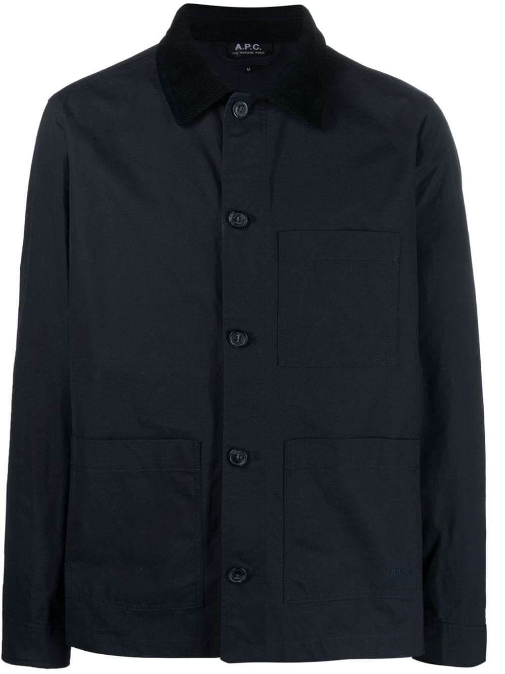 A.P.C. corduroy-collar shirt jacket - Blue von A.P.C.