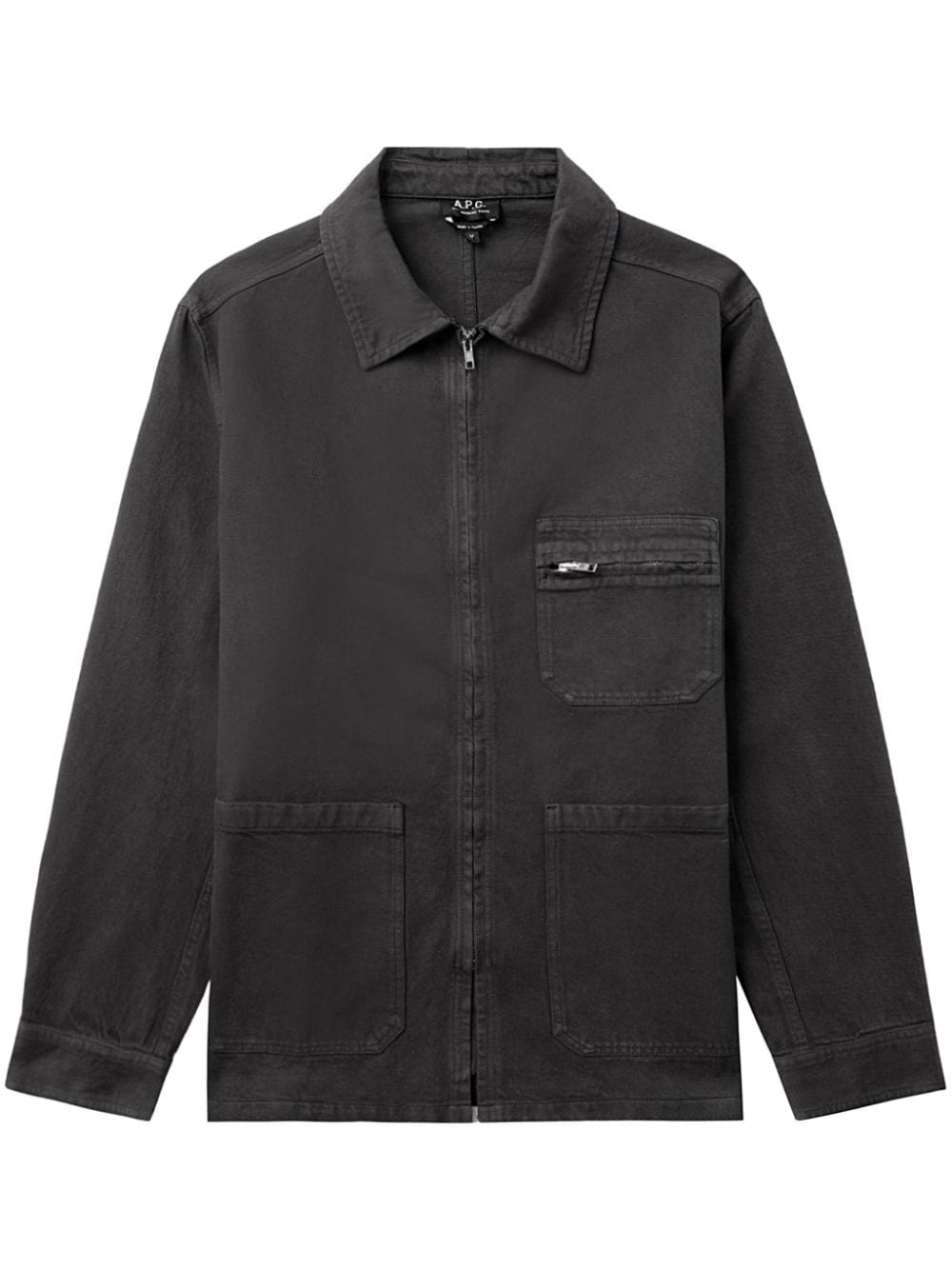 A.P.C. cotton zip-up shirt - Black von A.P.C.