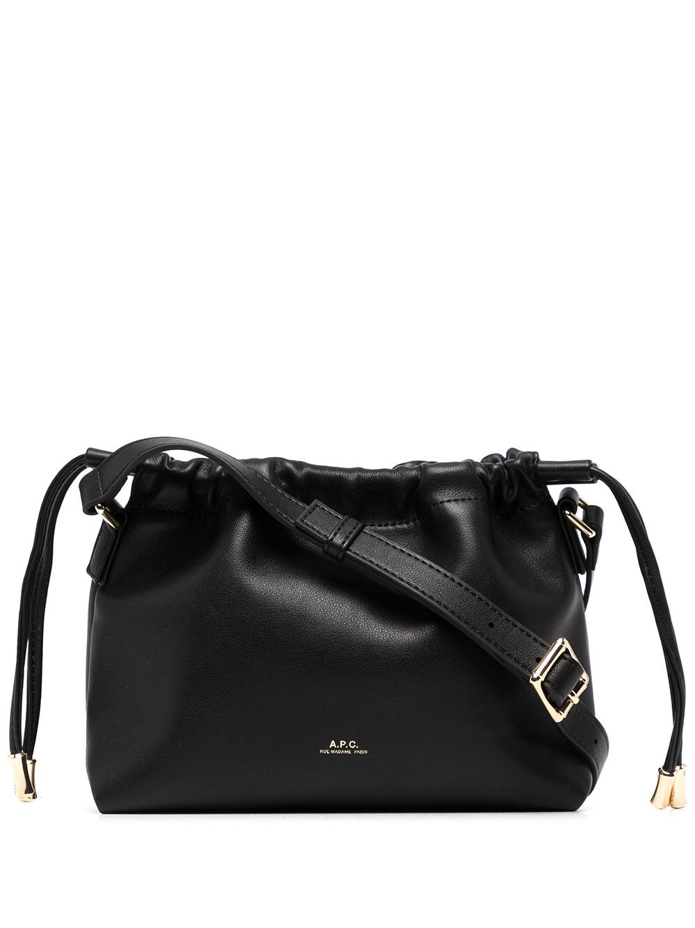 A.P.C. drawstring logo-detail satchel bag - Black von A.P.C.