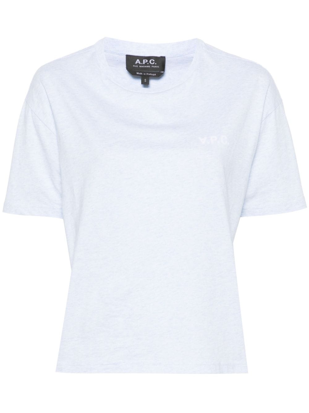 A.P.C. flocked-logo cotton T-shirt - Blue von A.P.C.