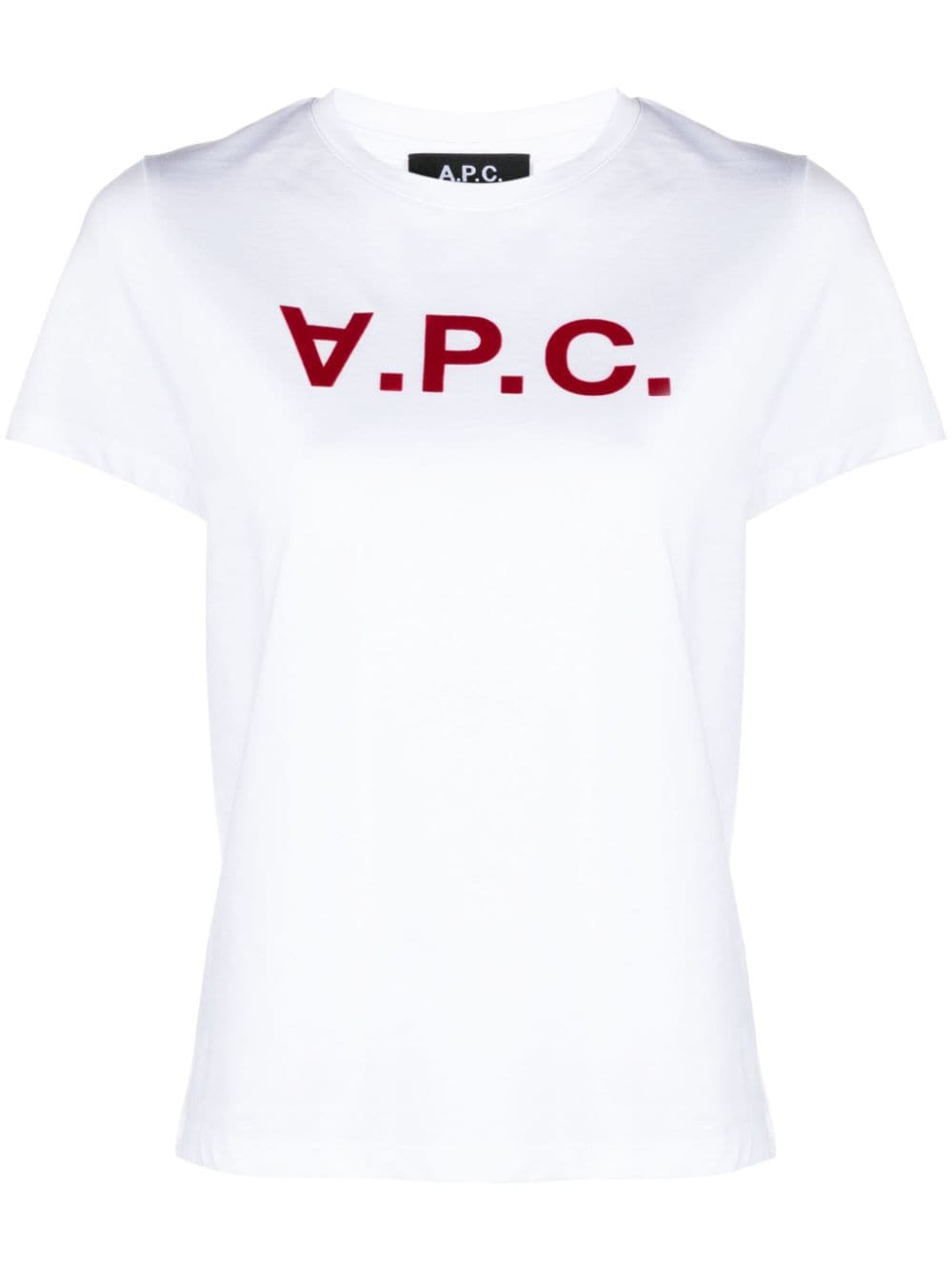 A.P.C. flocked-logo cotton T-shirt - White von A.P.C.