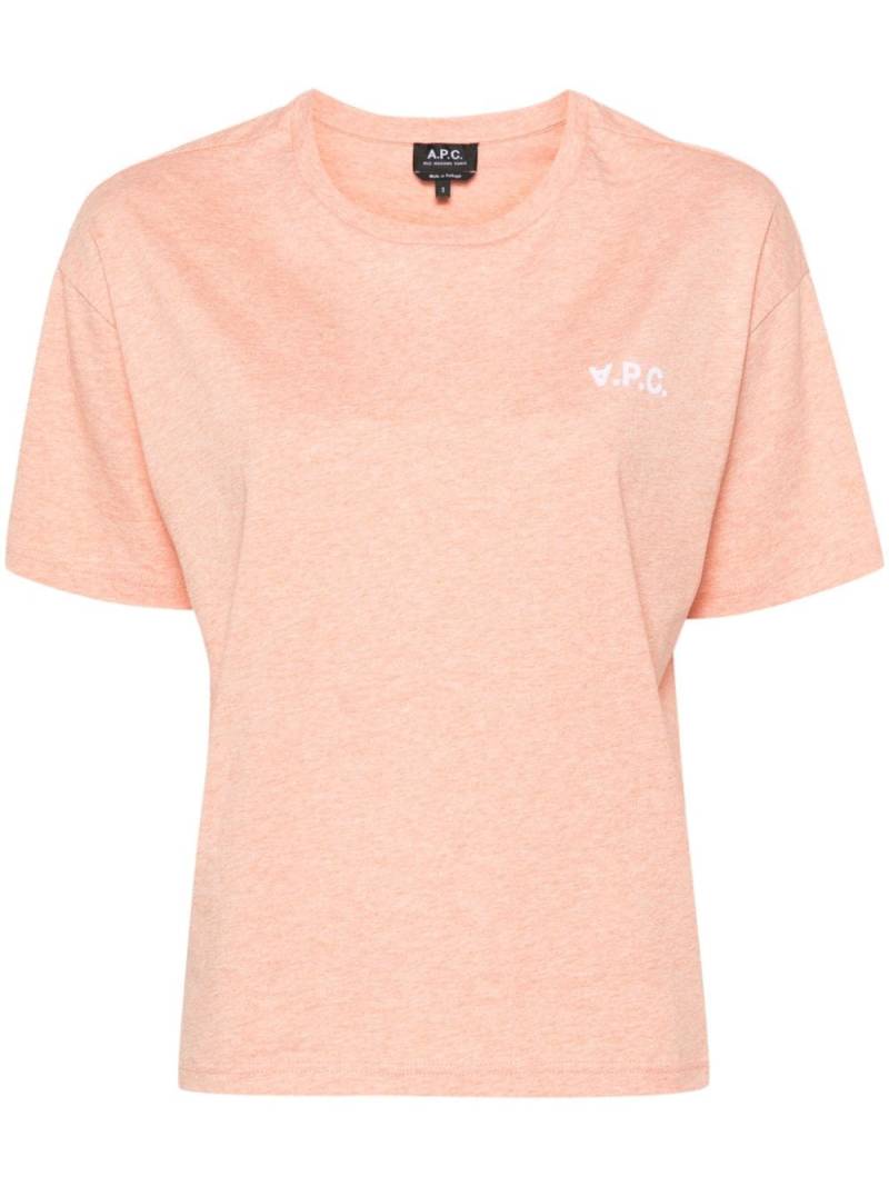 A.P.C. flocked-logo cotton sweatshirt - Pink von A.P.C.