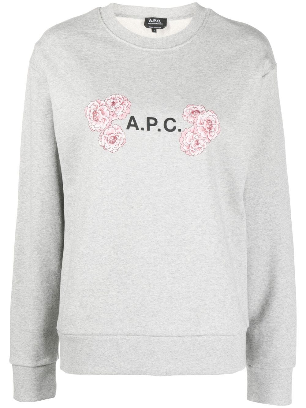 A.P.C. floral logo-print sweatshirt - Grey von A.P.C.