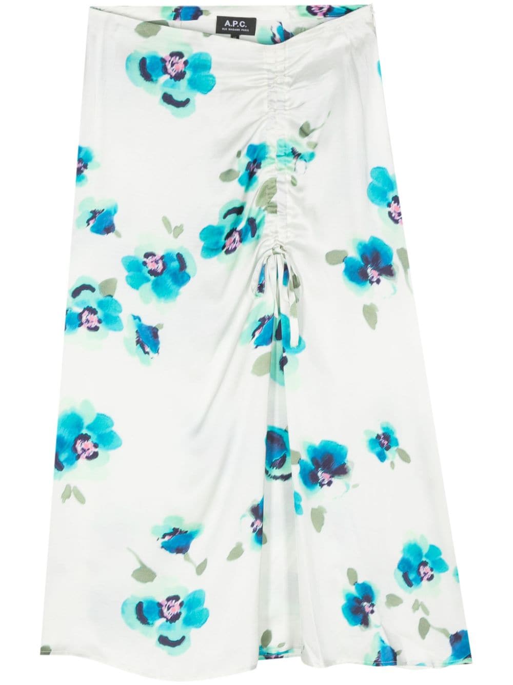 A.P.C. floral-print satin skirt - White von A.P.C.