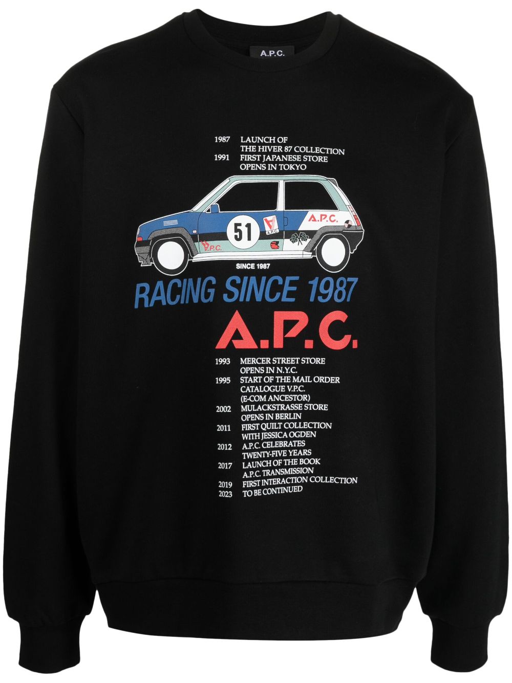 A.P.C. graphic-print cotton sweatshirt - Black von A.P.C.