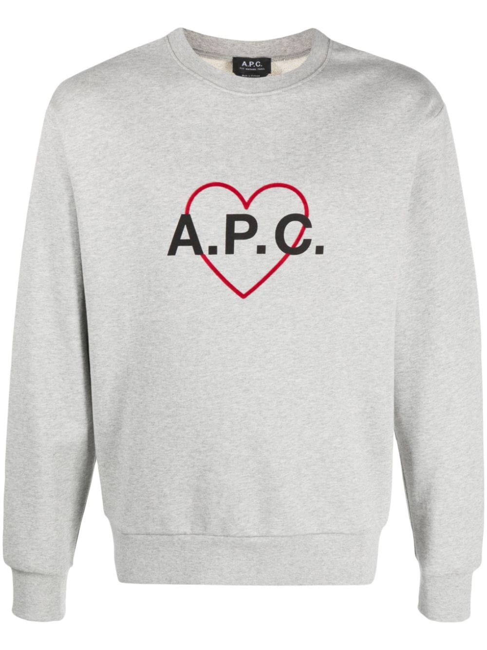 A.P.C. heart logo-print sweatshirt - Grey von A.P.C.