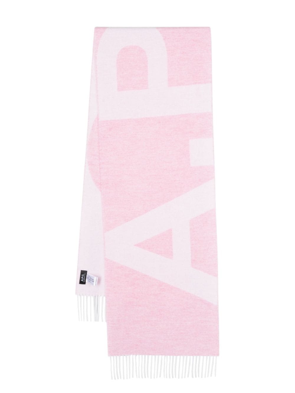 A.P.C. intarsia-knit logo scarf - Pink von A.P.C.