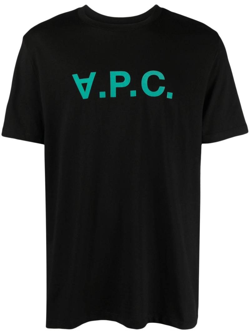 A.P.C. logo-appliqué cotton T-shirt - Black von A.P.C.