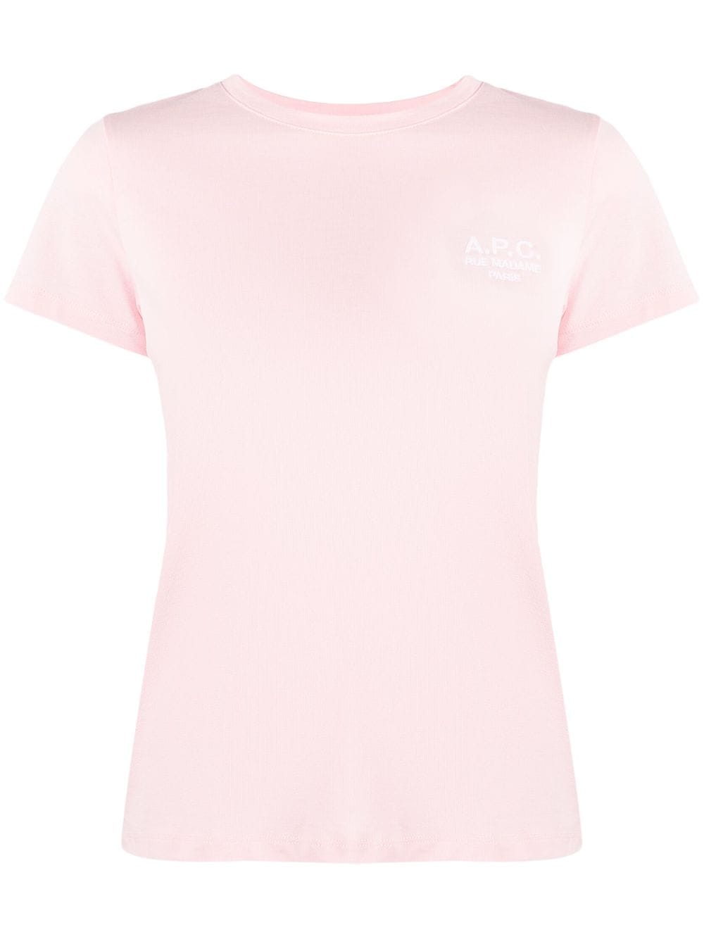 A.P.C. logo-embroidered T-shirt - Pink von A.P.C.