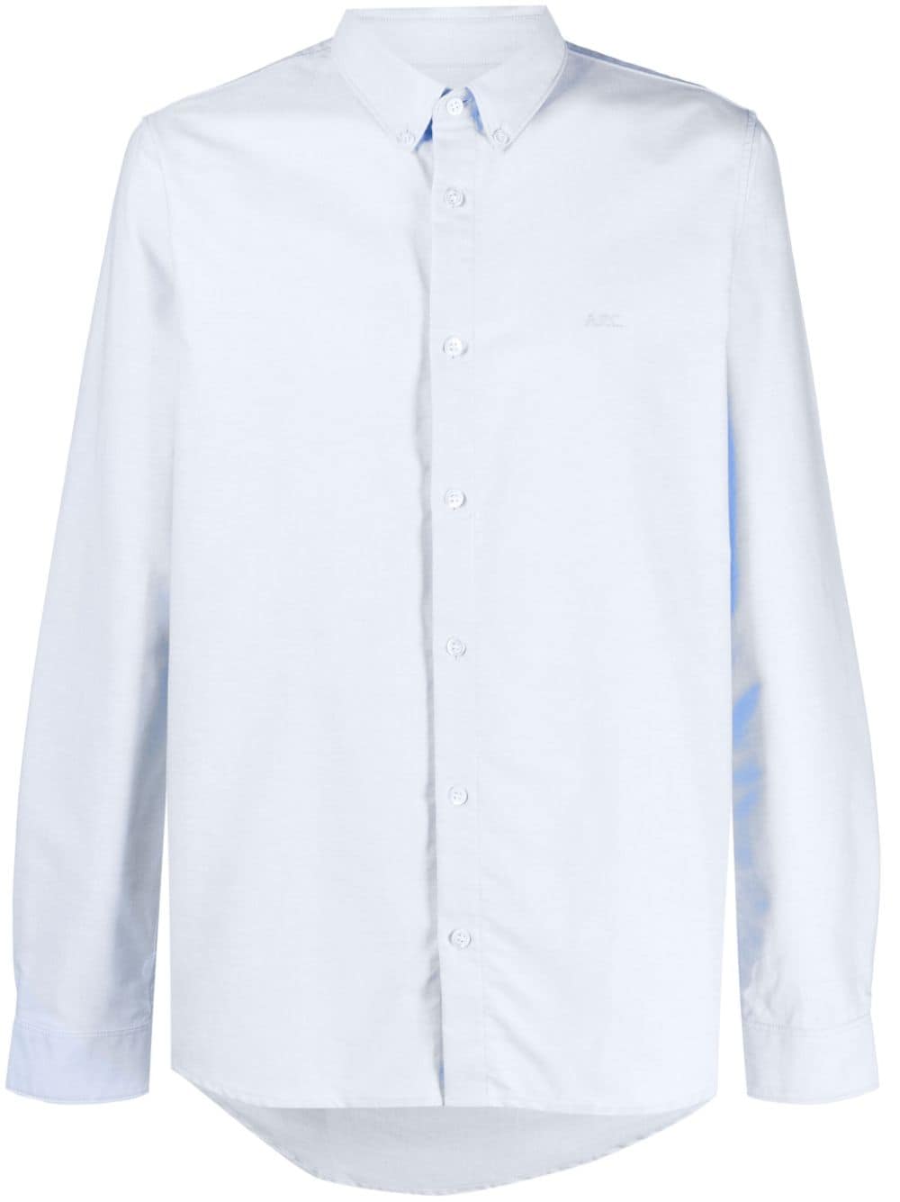 A.P.C. logo-embroidered button-down shirt - Blue von A.P.C.